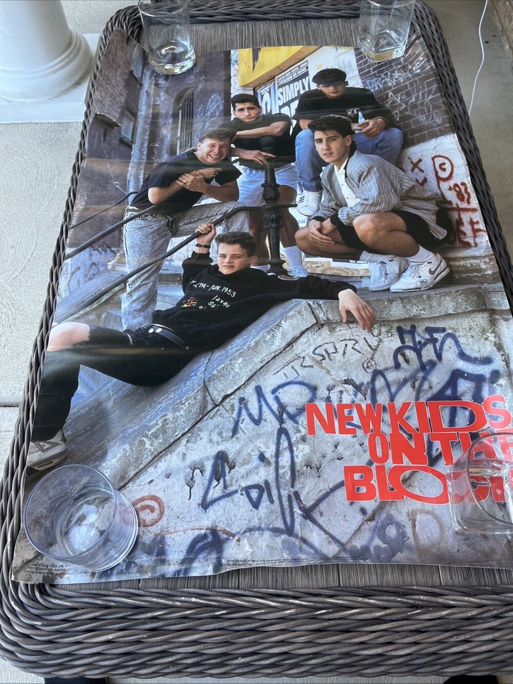 Vintage 1989 New Kids on the Block NKOTB Funky 34.5x22.5” Poster